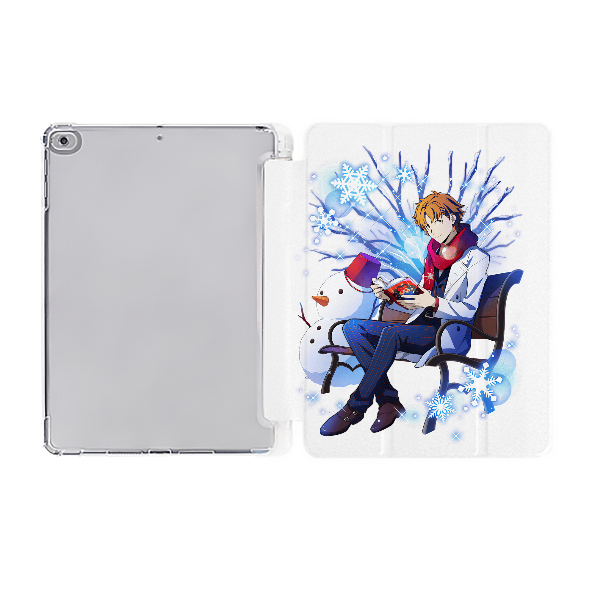 （画像用） 文豪ストレイドッグス Bungo Stray Dogs IPad ケース ペン収納付き 三つ折りスタンド PUレザー×シリコン 対応機種9.5/10.5/10.9インチ